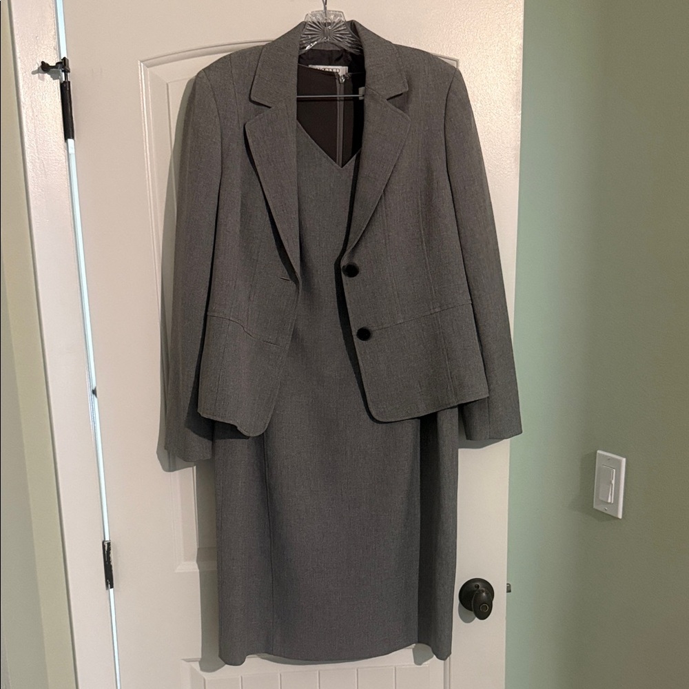 Kasper Gray Women's Blazer and Dress Ensemble